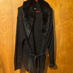 Beautiful Mk Sweater jacket with fur